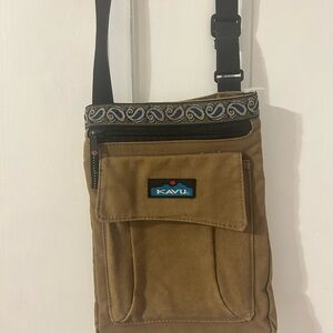 Kavu Brown and Green Crossbody Bag with Adjustable Strap